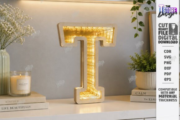 birthday decoration ideas girl baby 3d infinity mirror letter laser cut cnc printable editable
