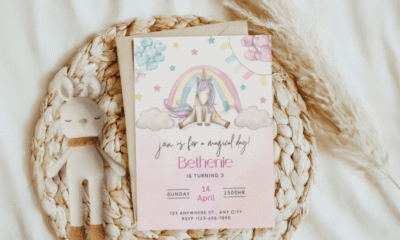 pink girl birthday invitation printable editable 2