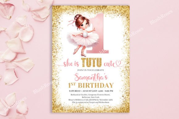 pink girl birthday invitation printable editable 3