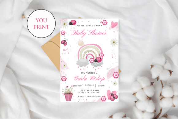 pink girl birthday invitation printable editable 12