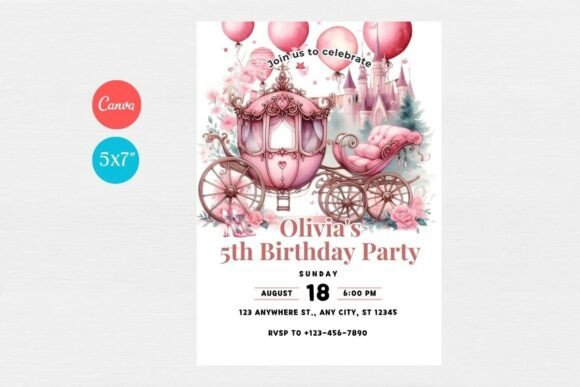 pink girl birthday invitation printable editable 18