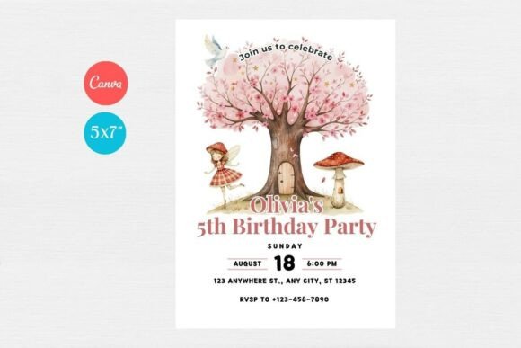 pink girl birthday invitation printable editable 28
