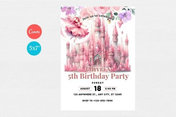pink girl birthday invitation printable editable 29