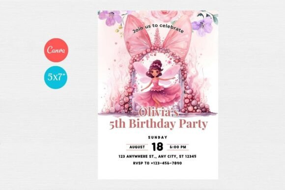 pink girl birthday invitation printable editable 31