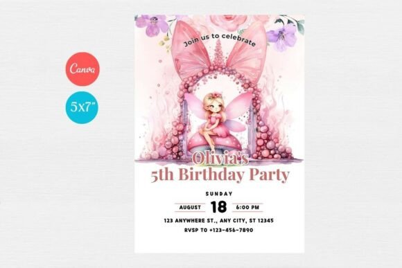 pink girl birthday invitation printable editable 32