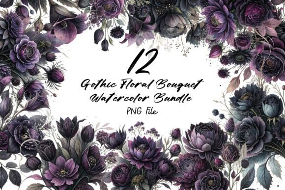 gothic birthday aesthetic clipart printable editable 11