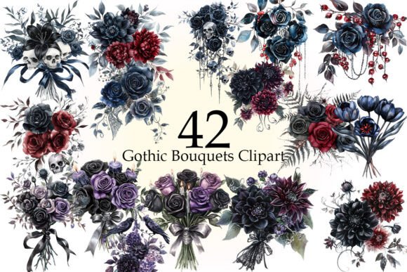 gothic birthday aesthetic clipart printable editable 12