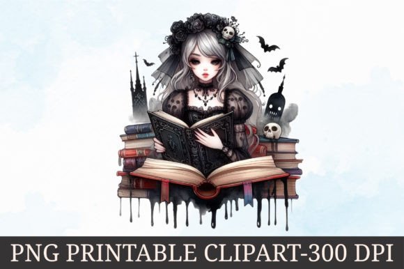 gothic birthday aesthetic clipart printable editable 15