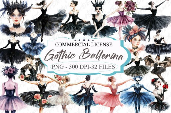 gothic birthday aesthetic clipart printable editable 16