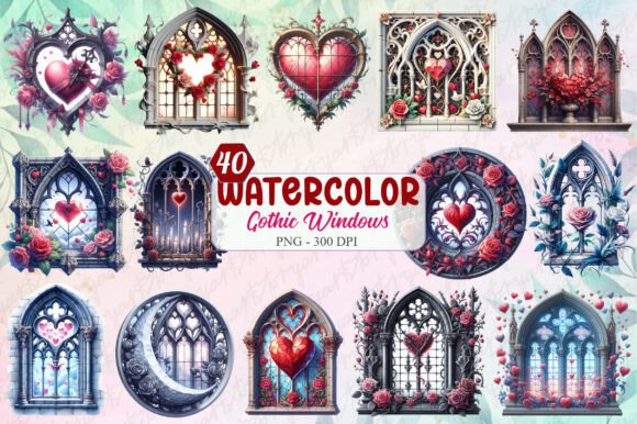gothic birthday aesthetic clipart printable editable 21