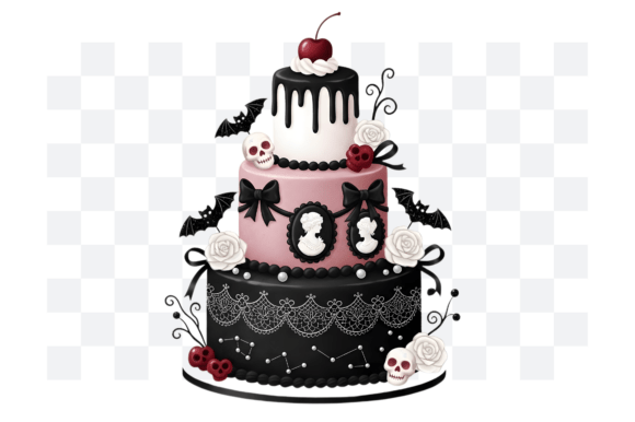 gothic birthday aesthetic clipart printable editable 22