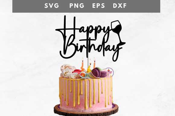 gothic birthday cake topper design printable editable 1