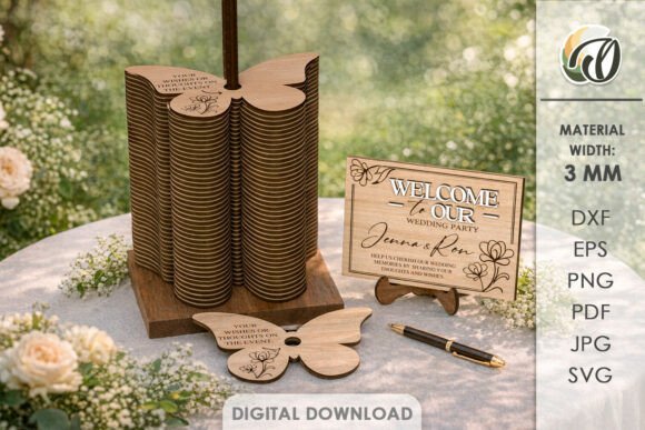 Guest Book Alternative Laser Cut printable editable