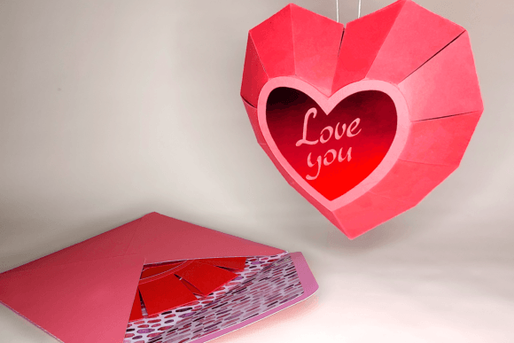 Heart Surprise Popup Card printable editable