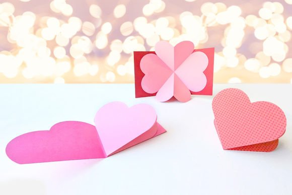 Heart Pop Up Card SVG printable editable