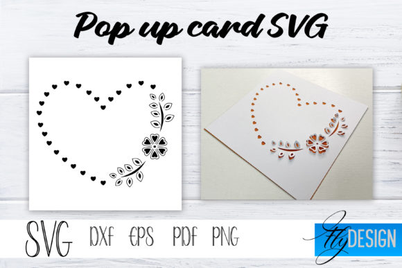 Frame Heart Pop Up Card by flydesignsvg printable editable