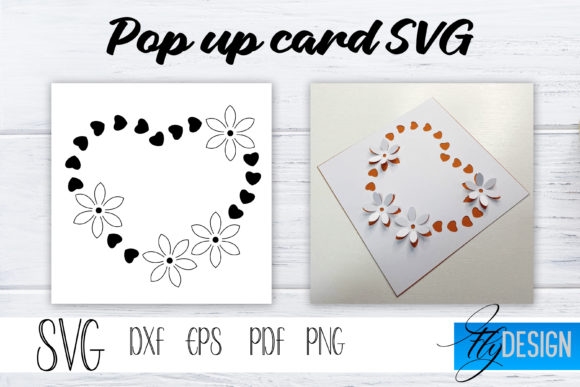 Frame Heart Pop Up Card by flydesignsvg (v2) printable editable