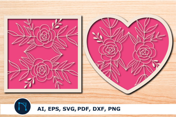 Flowers Card and Flowering Heart SVG printable editable