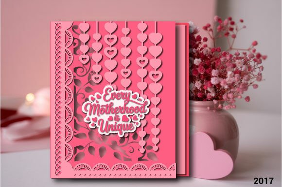 Heart Curtain Gatefold Card SVG 2017 printable editable