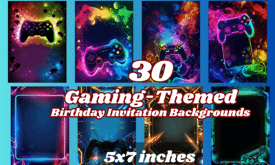 birthday invitation background design printable editable 1
