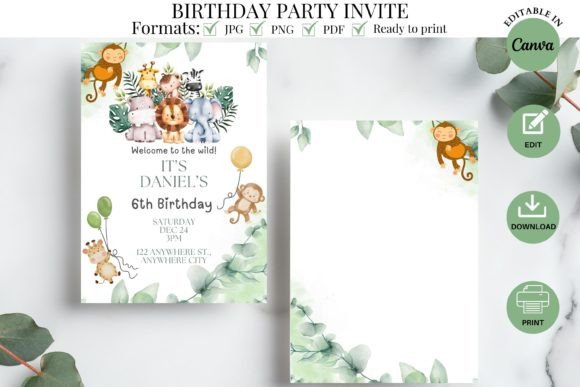 birthday invitation for kids printable editable