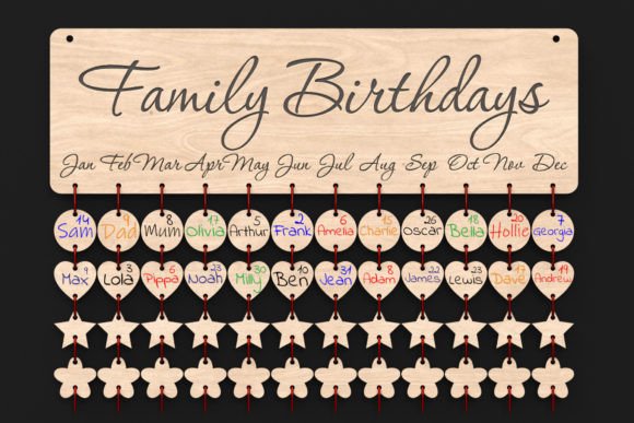 laser cut birthday wall decor design printable editable 1