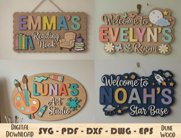 laser cut birthday wall decor design printable editable 7