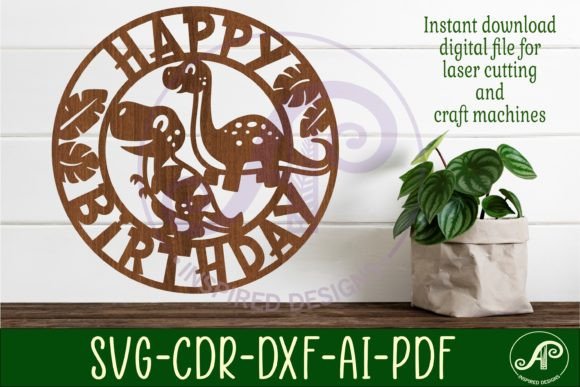 laser cut birthday wall decor design printable editable 13