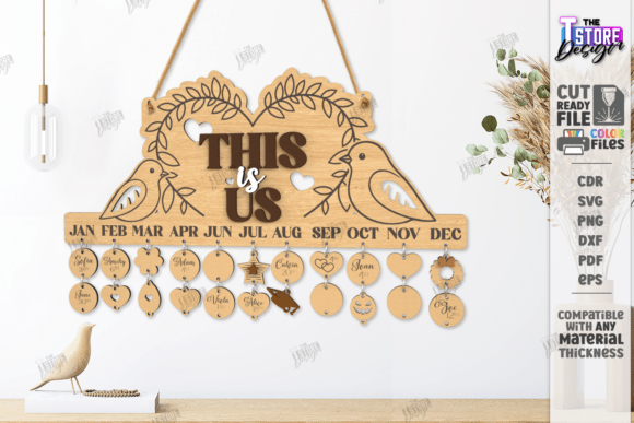 laser cut birthday wall decor design printable editable 16