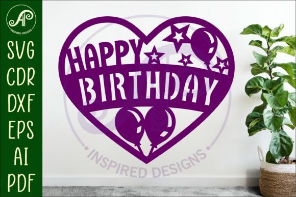 laser cut birthday wall decor design printable editable 17