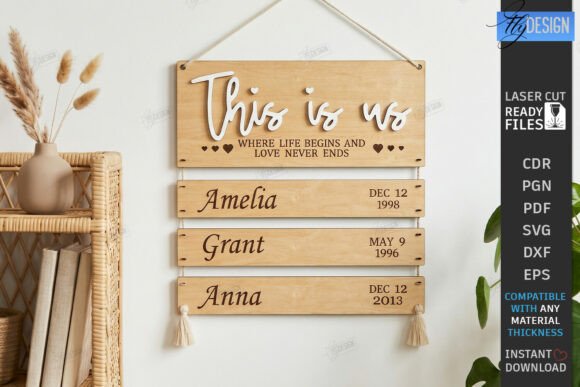 laser cut birthday wall decor design printable editable 19