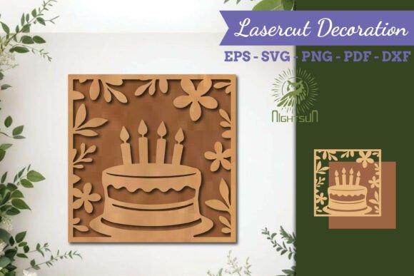 laser cut birthday wall decor design printable editable 22