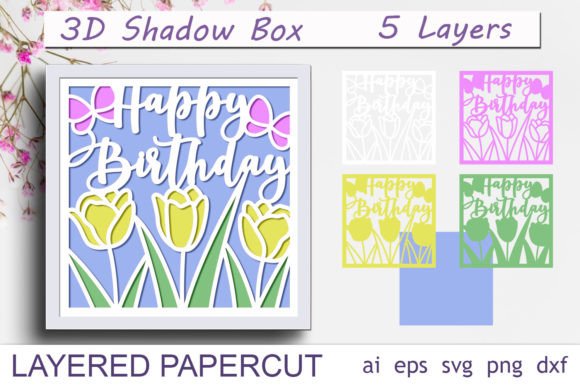 birthday laser cut box svg printable editable