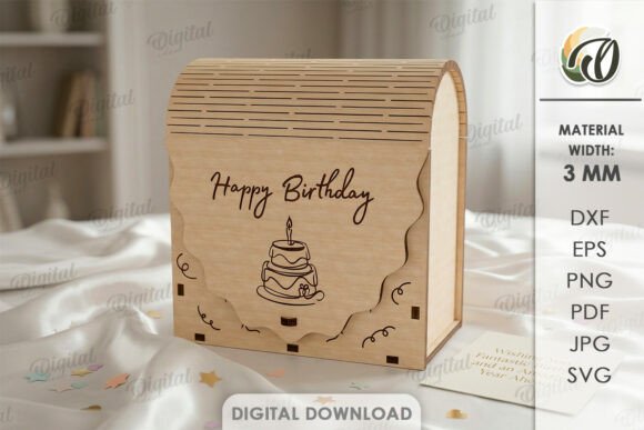 birthday laser cut box svg printable editable