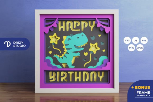 birthday laser cut box svg printable editable