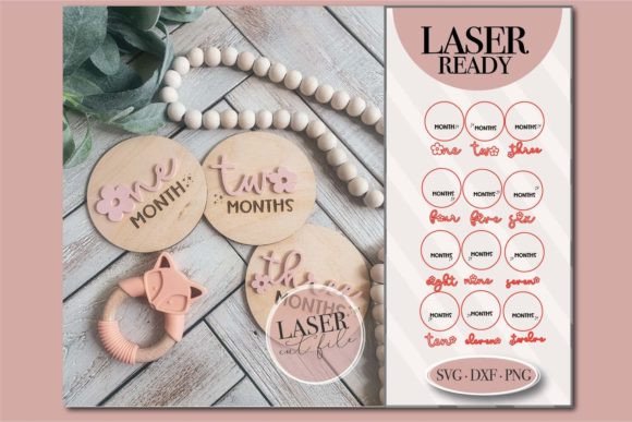 baby milestone card laser cut svg printable editable