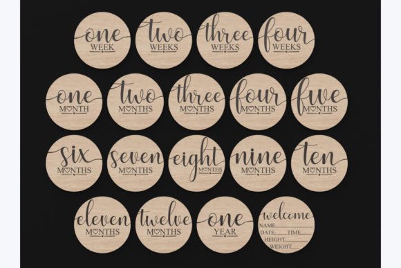 baby milestone card laser cut svg printable editable