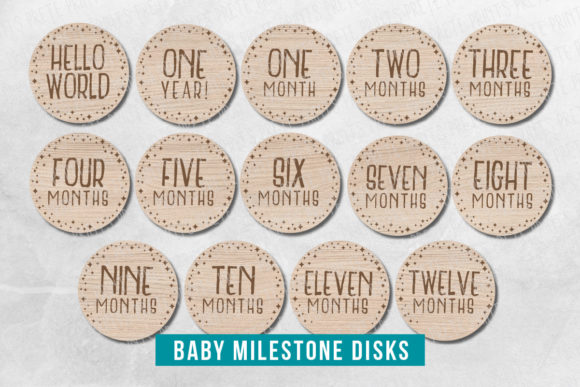 baby milestone card laser cut svg printable editable