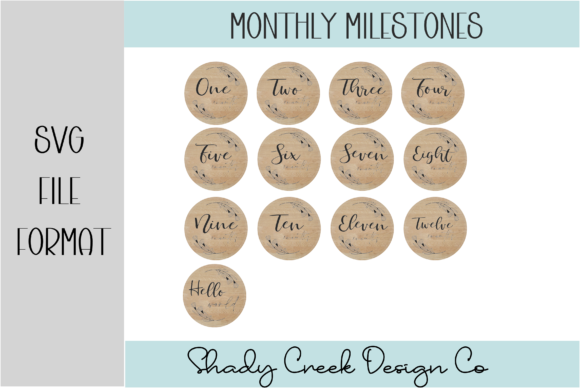 baby milestone card laser cut svg printable editable