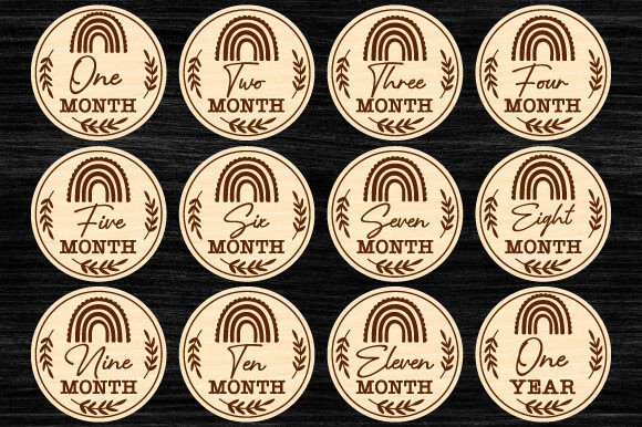 baby milestone card laser cut svg printable editable