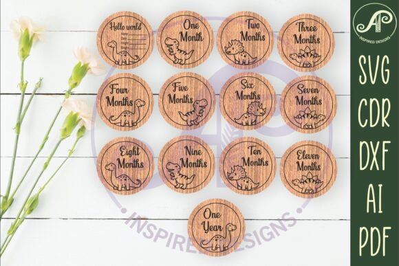 baby milestone card laser cut svg printable editable