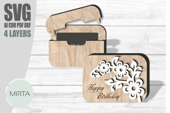Floral Gift Card Holder Svg, Laser printable editable
