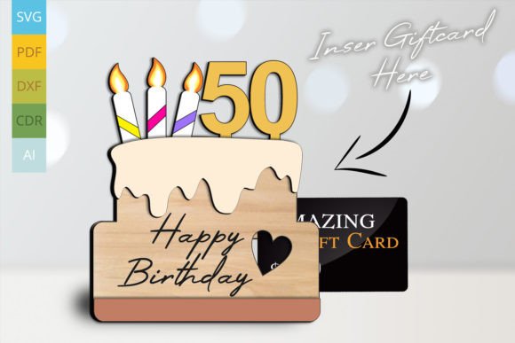 Birthday Cake Gift Card Money Holder Age printable editable