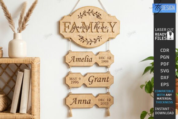 laser cut birthday name sign monogram svg printable editable