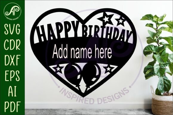 laser cut birthday name sign monogram svg printable editable