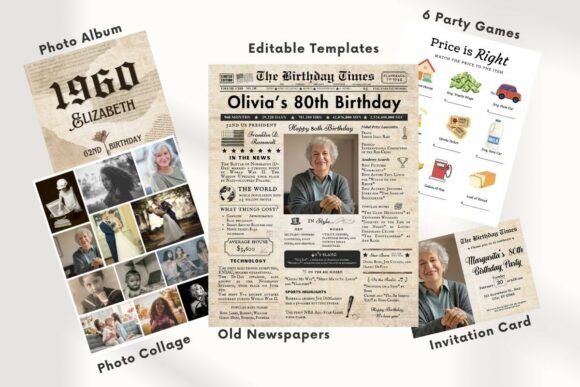 birthday newspaper template printable editable