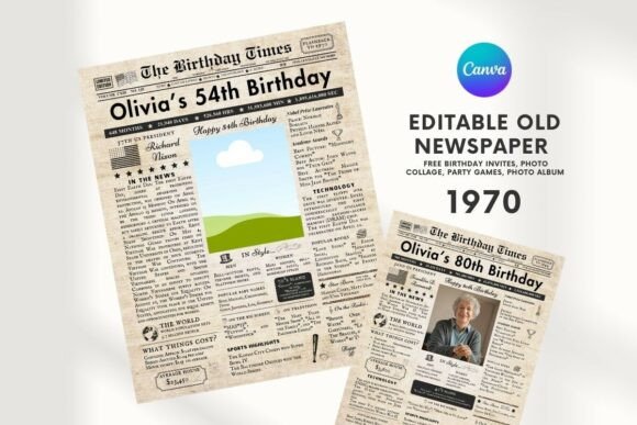 birthday newspaper template printable editable