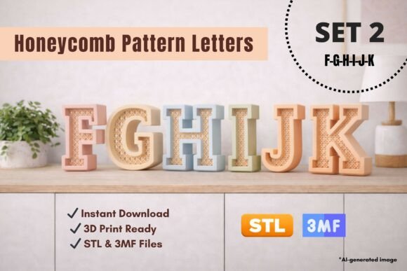 outdoor night birthday decoration honeycomb pattern letters set 2 printable editable