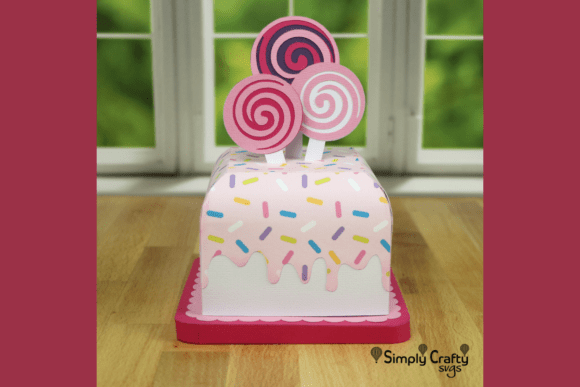 outdoor night birthday decoration lollipop cake box svg printable editable