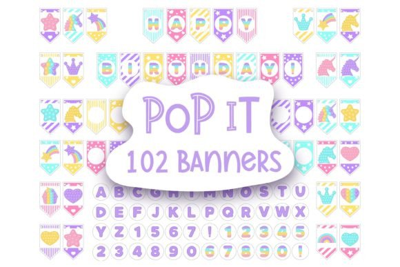 outdoor night birthday decoration popit birthday party banner printable printable editable
